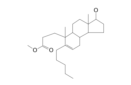 17.beta.-Hydroxy-6-pentyl-4-nor-3,5-seco-5-androsten-3-oic acid, methyl ester