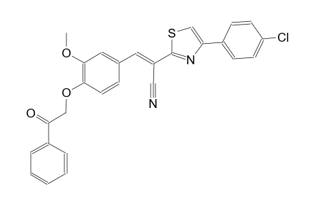 (2E)-2-[4-(4-chlorophenyl)-1,3-thiazol-2-yl]-3-[3-methoxy-4-(2-oxo-2-phenylethoxy)phenyl]-2-propenenitrile