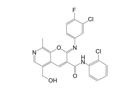 2H-pyrano[2,3-c]pyridine-3-carboxamide, 2-[(3-chloro-4-fluorophenyl)imino]-N-(2-chlorophenyl)-5-(hydroxymethyl)-8-methyl-, (2Z)-