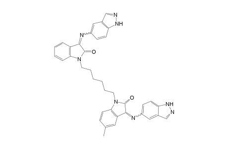 5-Methyl-1-[6-{3-(indazol-5-yl)imino-2-oxo-indolyl}hexyl]-3-(indazol-5-yl)imino-1H-indol-2-one