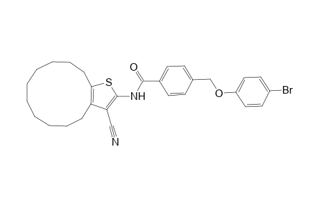 4-[(4-bromophenoxy)methyl]-N-(3-cyano-4,5,6,7,8,9,10,11,12,13-decahydrocyclododeca[b]thien-2-yl)benzamide