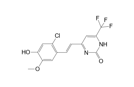 4-[(E)-2-(2-Chloro-4-hydroxy-5-methoxyphenyl)ethenyl]-6-(trifluoromethyl)-2(1H)-pyrimidinone