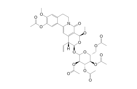 2-Acetoxy-12-ethenyl-3,9-dimethoxy-8-oxobenzo[a]pyrano[3,4-g]quinolizine-11-yloxyglucosidetetraacetate isomer