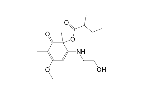 5-(AMINO-2'-HYDROXYETHYL)-2,6-DIMETHYL-6-(2'-METHYL-1-BUTYRYLOXY)-3-METHOXY-2,4-CYCLOHEXADIEN-1-ONE