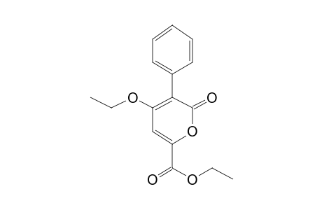 2H-Pyran-6-carboxylic acid, 4-ethoxy-2-oxo-3-phenyl-, ethyl ester