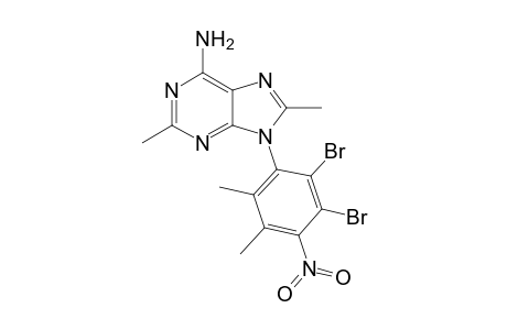 9-(2',3'-Dibromo-5',6'-dimethyl-4'-nitrophenyl)-2,8-dimethyl-9H-purin-6-amine