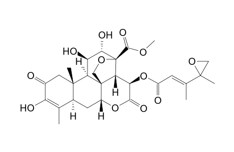 Picras-3-en-21-oic acid, 13,20-epoxy-3,11,12-trihydroxy-15-[[3-(2-methyloxiranyl)-1-oxo-2-bute nyl]oxy]-2,16-dioxo-, methyl ester, [11.beta.,12.alpha.,15.beta.(E)]-