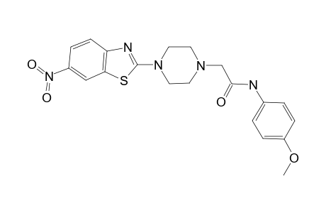 N-(4-methoxyphenyl)-2-[4-(6-nitro-1,3-benzothiazol-2-yl)-1-piperazinyl]acetamide