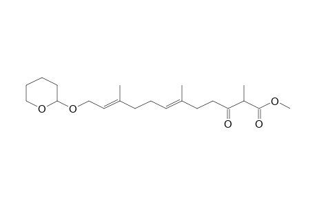 Methyl (6E,10E)-2,6,10-trimethyl-3-oxo-12-(tetrahydro-2H-pyran-2-yloxy)-6,10-dodecadienoate