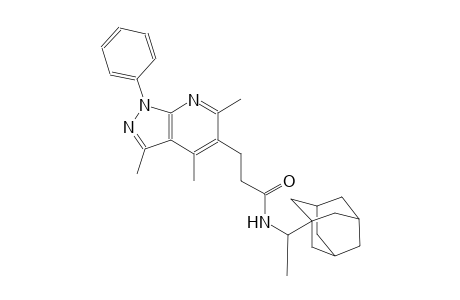 1H-pyrazolo[3,4-b]pyridine-5-propanamide, 3,4,6-trimethyl-1-phenyl-N-(1-tricyclo[3.3.1.1~3,7~]dec-1-ylethyl)-