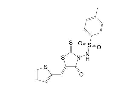 4-methyl-N-[(5Z)-4-oxo-5-(2-thienylmethylene)-2-thioxo-1,3-thiazolidin-3-yl]benzenesulfonamide