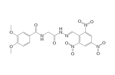 3,4-Dimethoxy-N-[2-oxidanylidene-2-[(2E)-2-[(2,4,6-trinitrophenyl)methylidene]hydrazinyl]ethyl]benzamide