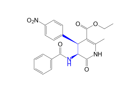 cis-5-benzamido-2-methyl-4-(p-nitrophenyl)-6-oxo-1,4,5,6-tetrahydronicotinic acid, ethyl ester