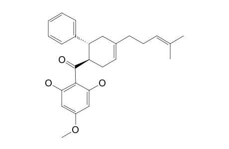 (+/-)-NICOLAIOIDESIN-C;(1'R*,6'R*)-(2,6-DIHYDROXY-4-METHOXYPHENYL)-(3'-ISOHEXENYL-1'-PHENYLCYCLOHEX-3'-ENYL)-METHANONE