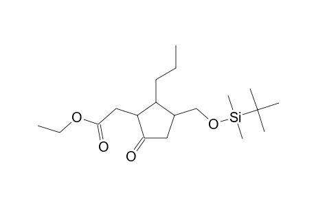 (+/-)-(1'R*,2'R*,3'S*)-ETHYL-3'-(TERT.-BUTYLDIMETHYLSILYLOXY)-METHYL-5'-OXO-2'-PROPYLCYCLOPENTYL-ACETATE