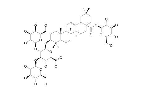 3-O-[BETA-D-GLUCOPYRANOSYL-(1->3)-BETA-D-GALACTOPYRANOSYL-(1->2)]-BETA-D-GLUCURONOPYRANOSYL-OLEANOLIC-ACID-28-O-BETA-D-GLUCOPYRANOSIDE