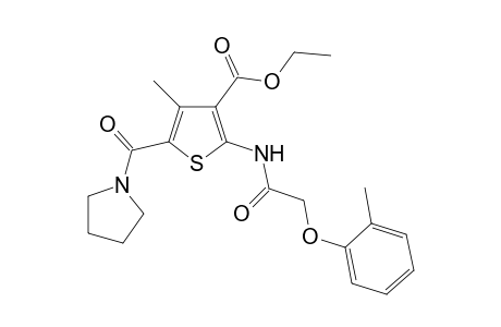 4-Methyl-2-[[2-(2-methylphenoxy)-1-oxoethyl]amino]-5-[oxo(1-pyrrolidinyl)methyl]-3-thiophenecarboxylic acid ethyl ester