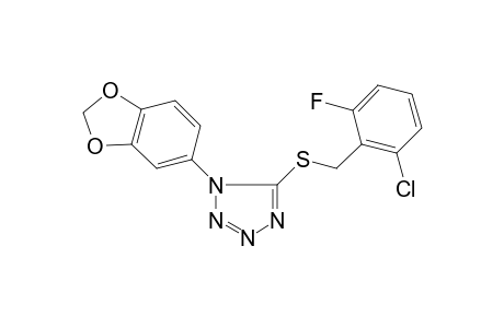 1-(1,3-benzodioxol-5-yl)-1H-tetraazol-5-yl 2-chloro-6-fluorobenzyl sulfide