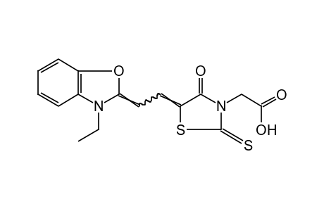 5-[2-(3-ETHYL-2-BENZOXAZOLINYLIDENE)ETHYLIDENE]-4-OXO-2-THIOXO-3-THIAZOLIDINEACETIC ACID