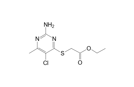 Acetic acid, 2-(2-amino-5-chloro-6-methyl-4-pyrimidylthio)-, ethyl ester