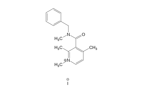 3-(benzylmethylcarbamoyl)-1,2,4-trimethylpyridinium iodide