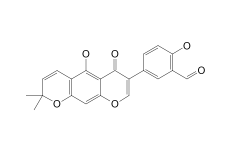 Scandenal;3'-formyl-4',5-dihydroxy-2'',2''-dimethyl-chromeno-[6,7:5'',6'']-isoflavone