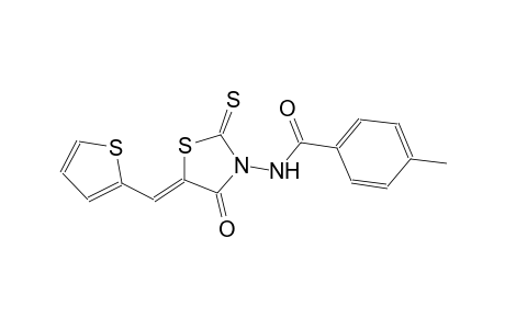 4-methyl-N-[(5Z)-4-oxo-5-(2-thienylmethylene)-2-thioxo-1,3-thiazolidin-3-yl]benzamide