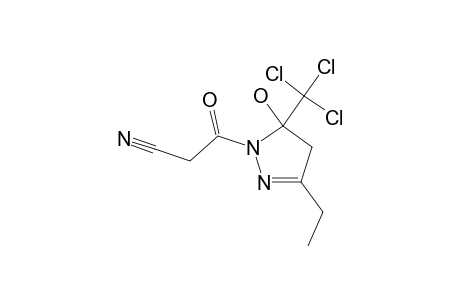 1-(Cyanoacetyl)-5-hydroxy-3-ethyl-5-(trichloromethyl)-4,5-dihydro-1H-pyrazole