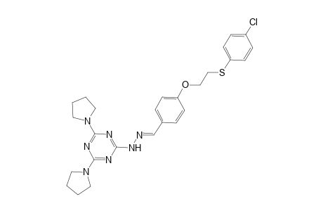 4-{2-[(4-Chlorophenyl)sulfanyl]ethoxy}benzaldehyde [4,6-di(1-pyrrolidinyl)-1,3,5-triazin-2-yl]hydrazone