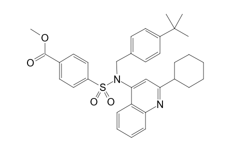 Methyl 4-(N-(4-(tert-butyl)benzyl)-N-(2-cyclohexylquinolin-4-yl)sulfamoyl)benzoate