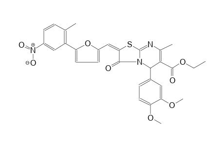 5H-thiazolo[3,2-a]pyrimidine-6-carboxylic acid, 5-(3,4-dimethoxyphenyl)-2,3-dihydro-7-methyl-2-[[5-(2-methyl-5-nitrophenyl)-2-