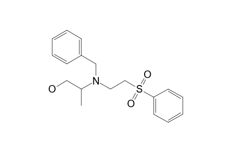 2-[(Phenylmethyl)-[2-(phenylsulfonyl)ethyl]amino]propan-1-ol