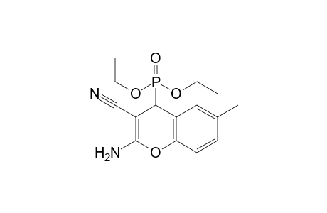 Diethyl 2-amino-3-cyano-6-methyl-4H-chromen-4-ylphosphonate