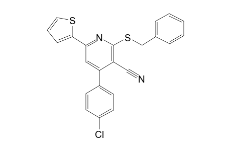 3-Pyridinecarbonitrile, 4-(4-chlorophenyl)-2-[(phenylmethyl)thio]-6-(2-thienyl)-