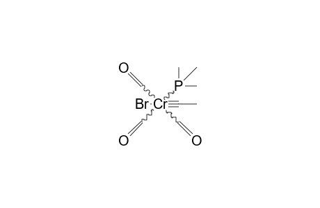 Mer-bromo-tricarbonyl(methylcarbyne)(trimethyl-phosphine)chromium