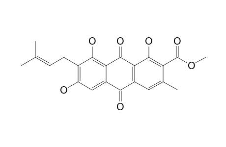 LAURENQUINONE-A;1,3,8-TRIHYDROXY-2-(3,3-DIMETHYLALLYL)-6-METHYLANTHRAQUINONE-7-CARBOXYLIC-ACID-METHYLESTER