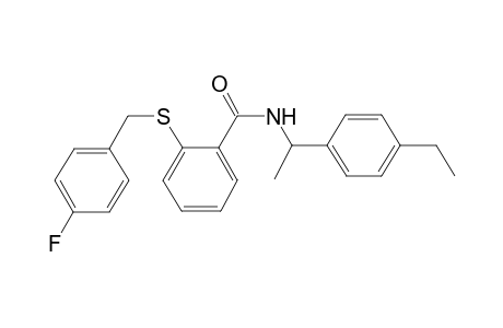 N-[1-(4-ethylphenyl)ethyl]-2-[(4-fluorobenzyl)thio]benzamide