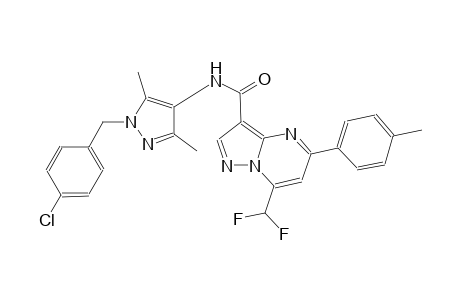 N-[1-(4-chlorobenzyl)-3,5-dimethyl-1H-pyrazol-4-yl]-7-(difluoromethyl)-5-(4-methylphenyl)pyrazolo[1,5-a]pyrimidine-3-carboxamide