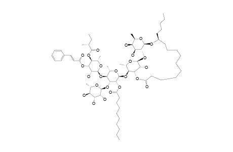 PESCAPREIN_XXIII;(11-S)-JALAPINOLIC_ACID_11-O-ALPHA-L-RHAMNOPYRANOSYL-(1->3)-O-