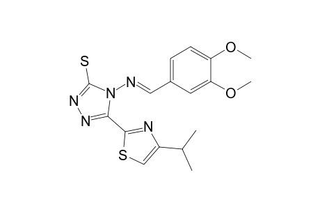 4-(3,4-Dimethoxybenzylideneamino)-5-(4-isopropylthiazol-2-yl)-4H-1,2,4-triazole-3-thiol