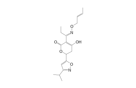 2H-Pyran-2-one, 3-[1-[(2-butenyloxy)imino]propyl]-5,6-dihydro-4-hydroxy-6-[3-(1-methylethyl)-5-isoxazolyl]-, (?,E)-