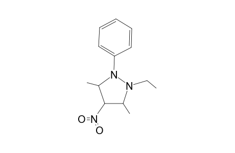 trans,trans-2-Ethyl-3,5-dimethyl-4-nitro-1-phenyl-3-pyrazolidine