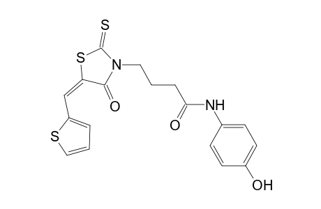 3-thiazolidinebutanamide, N-(4-hydroxyphenyl)-4-oxo-5-(2-thienylmethylene)-2-thioxo-, (5E)-