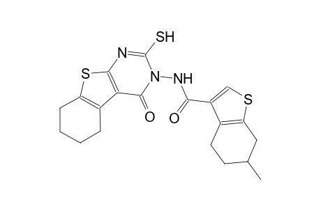 6-methyl-N-(4-oxo-2-sulfanyl-5,6,7,8-tetrahydro[1]benzothieno[2,3-d]pyrimidin-3(4H)-yl)-4,5,6,7-tetrahydro-1-benzothiophene-3-carboxamide