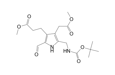 1H-Pyrrole-3-propanoic acid, 5-[[[(1,1-dimethylethoxy)carbonyl]amino]methyl]-2-formyl-4-(2-methoxy -2-oxoethyl)-, methyl ester