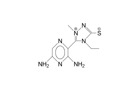 ANHYDRO-3-MERCAPTO-4-ETHYL-1-METHYL-5-(3',5'-DIAMINO-2'-PYRAZINYL)-1,2,4-TRIAZOLIUM-HYDROXIDE