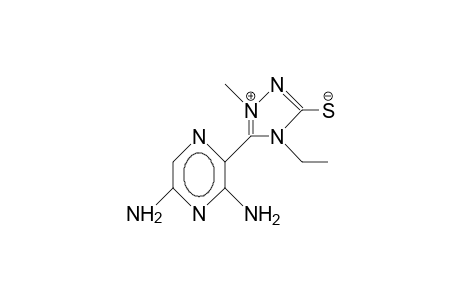 ANHYDRO-3-MERCAPTO-4-ETHYL-1-METHYL-5-(3',5'-DIAMINO-2'-PYRAZINYL)-1,2,4-TRIAZOLIUM-HYDROXIDE