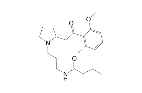 1-(3-Butanoylaminopropyl)-2-(2-methoxy-6-methylbenzoylmethylene)pyrrolidine (o-methyldinorperipentadenine)