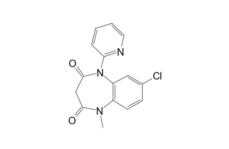 7-chloro-1-methyl-5-(2-pyridyl)-1H-1,5-benzodiazepine-2,4(3H,5H) dione