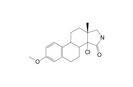 N-chloroazasteroid 18 to 14-chloro-3-methoxy-16-aza-1,3,5,(10)-estratrien-15-one